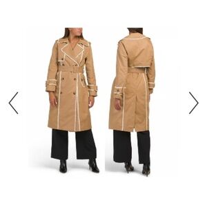 7 for all Mankind Lace Trim Tan Trench Coat BRAND NEW